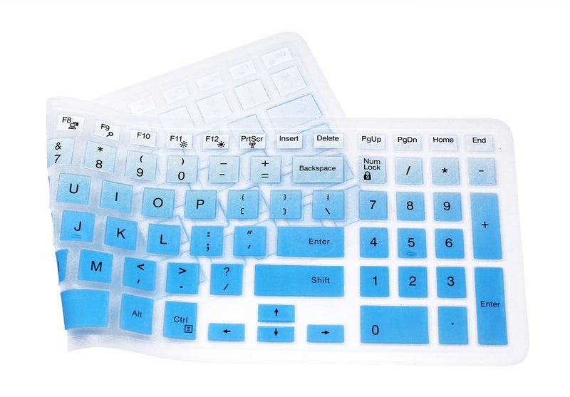 UHamn Silicone Keyboard Cover Compatible for 15.6 inch Dell Inspiron 15 3000 & 5000 Series, 17.3" Dell Inspiron 17 5000 Series, Inspiron 15 i3541 i5566, Inspiron 17 i5749 Series Laptop (Blue Ombre) - Image 3